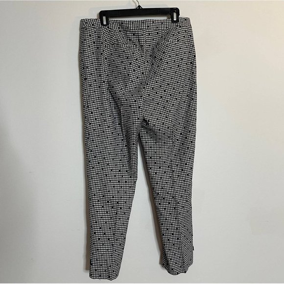 Talbots Wool Blend Gingham Polka Dot Ankle Pants Black White Size 10 - Picture 6 of 10